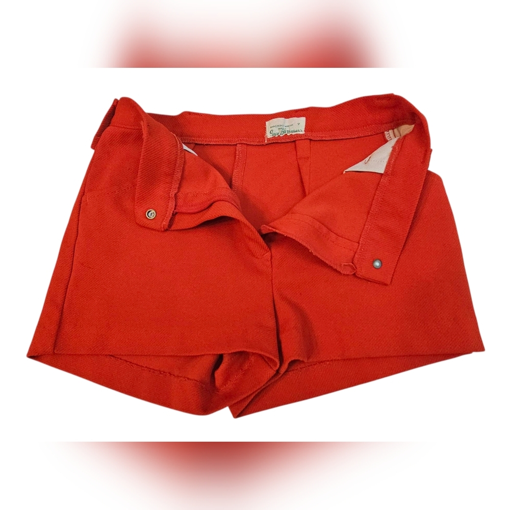 Vintage 70s Sears Women's High Waist Red Shorts Size 7 - Picture 2 of 10